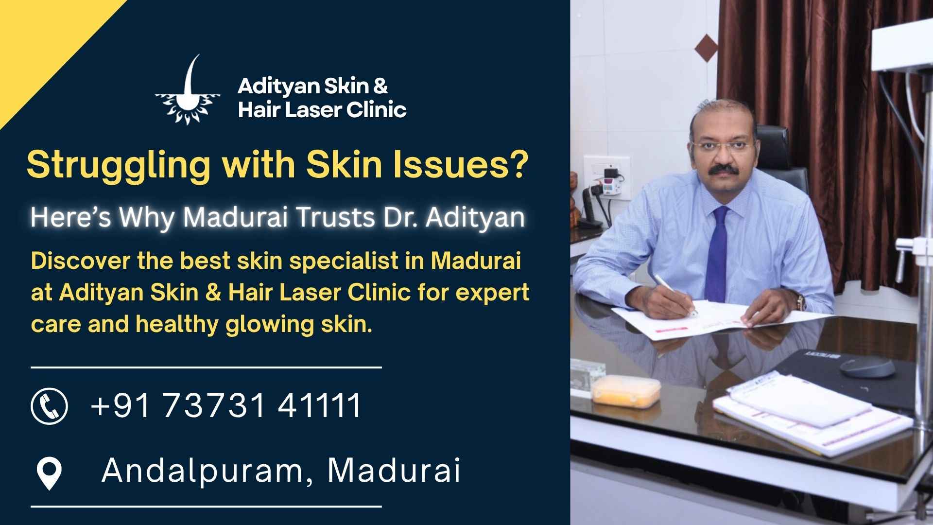 Read more about the article Struggling with Skin Issues? Here’s Why Madurai Trusts Dr. Adityan